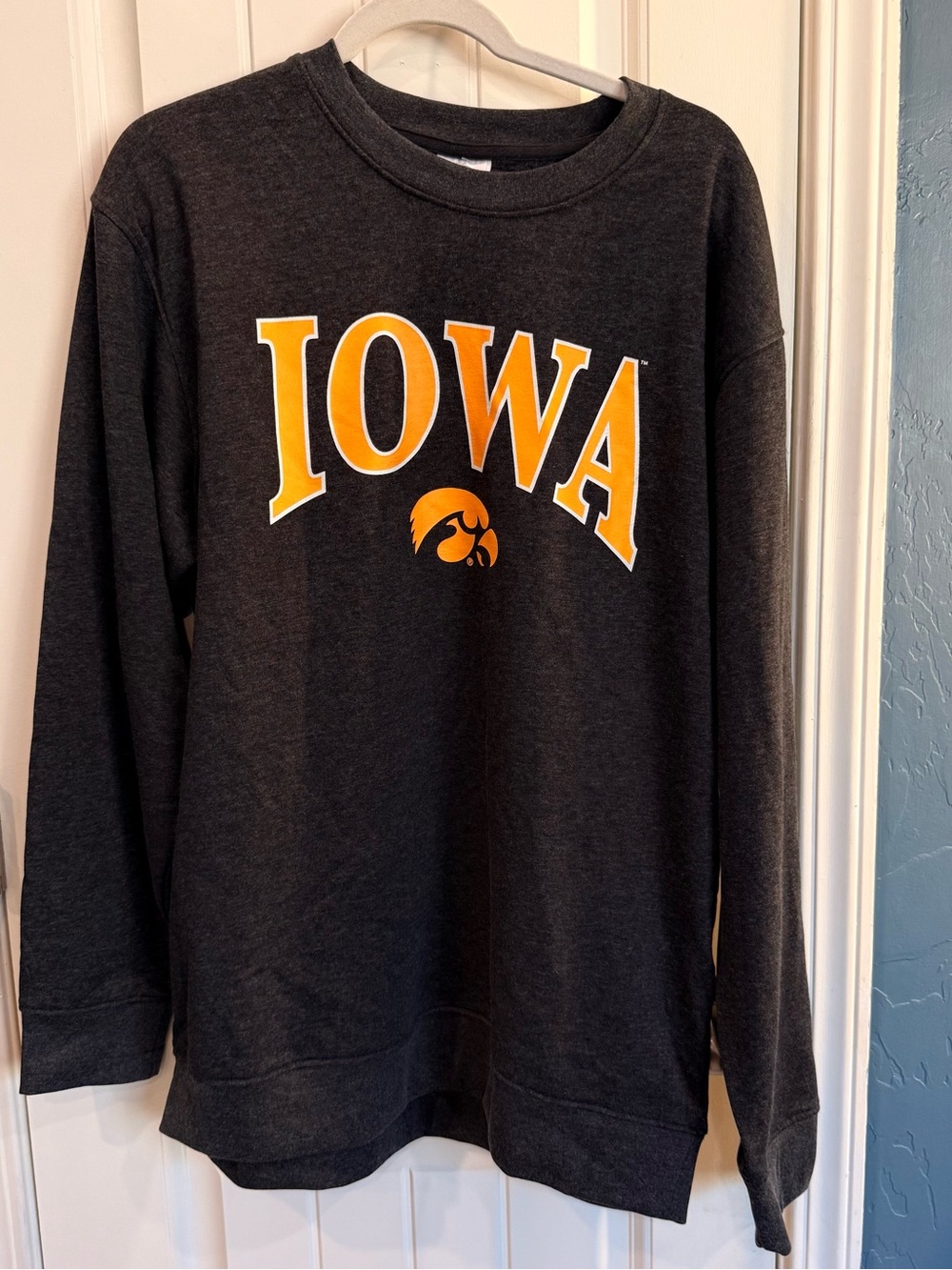 NWT Iowa Hawkeyes Crewneck Sweatshirt Men’s Large Gray NCAA Rivalry Threads - Picture 2 of 11